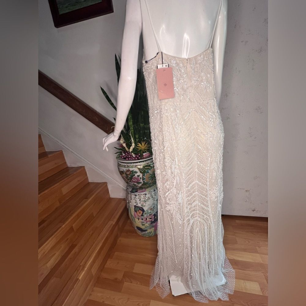 Ivory Beaded Maxi Slip Dress - Picture 5 of 8